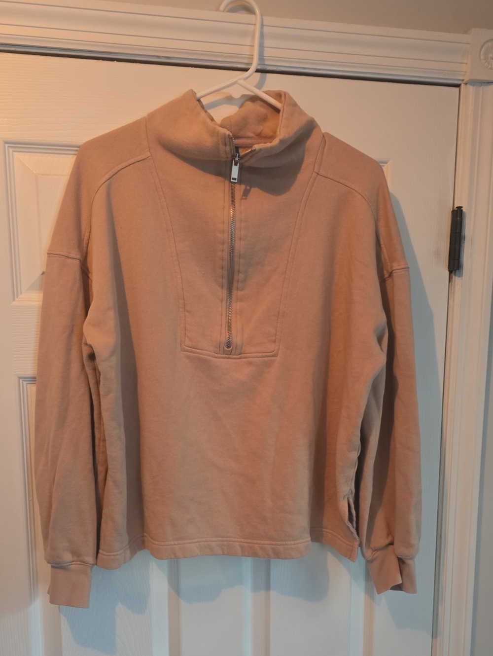 Womens Half-Zip Pullover Sweater - Tan